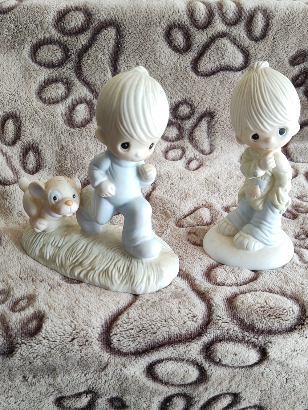 2-Precious Moment Figurines One "God's Speed" 1979 and "Smile God Love You" 1977